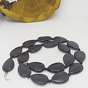 Работы для детей, handmade. Livemaster - original item Beads Black drop (56 cm, basanite, obsidian). Handmade.