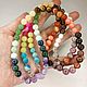 Long beads made of different colored natural stones for harmony, Beads2, ,  Фото №1