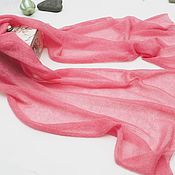 Косынки: Вязаная косынка серая из мериноса теплый платок вязаный
