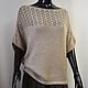 Knitted summer women's jumper beige with openwork. Jumpers. Favorite jersey. Online shopping on My Livemaster.  Фото №2