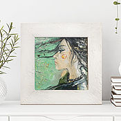 Картины и панно handmade. Livemaster - original item Painting with a girl, oil painting, portrait of a girl.. Handmade.