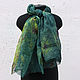 Scarf silk organza 'emerald Quetzal'. Wraps. Belisama Textile. Online shopping on My Livemaster.  Фото №2