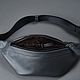Men's leather waist bag 'Sigma' (Dark gray). Waist Bag. DragonBags - Men's accessories. My Livemaster. Фото №4