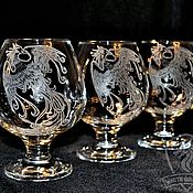 Посуда handmade. Livemaster - original item The Firebird. Brandy glasses. Handmade.
