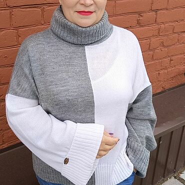 Одежда ручной работы. Ярмарка Мастеров - ручная работа Свитер "Серый город". Handmade.