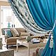 Шторы Дамаск голубой. Шторы. Шторы Anastasia Design. Ярмарка Мастеров.  Фото №7