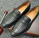 Python leather loafers, in black, 100% handmade, Loafers, St. Petersburg,  Фото №1