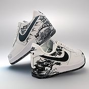 Кроссовки белые Nike Air Force 1 унисекс, кастом Маус, ручная роспись