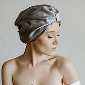 Аксессуары handmade. Livemaster - original item Silk turban for hair pearl gray. Handmade.