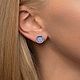 Серьги-пусеты с синей эмалью Stamp blue. Серьги-пусеты. GEORY jewelry (GEORY). Интернет-магазин Ярмарка Мастеров.  Фото №2
