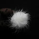 Fur pompom White 4 cm natural mink fur, Beads1, Solikamsk,  Фото №1