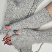 Аксессуары handmade. Livemaster - original item Mittens: knitted angora mittens/mink down warm mittens for women. Handmade.