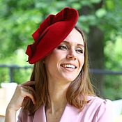 Аксессуары handmade. Livemaster - original item Evening Catherine bonnet with spiral. Color dark red/bordeaux. Handmade.