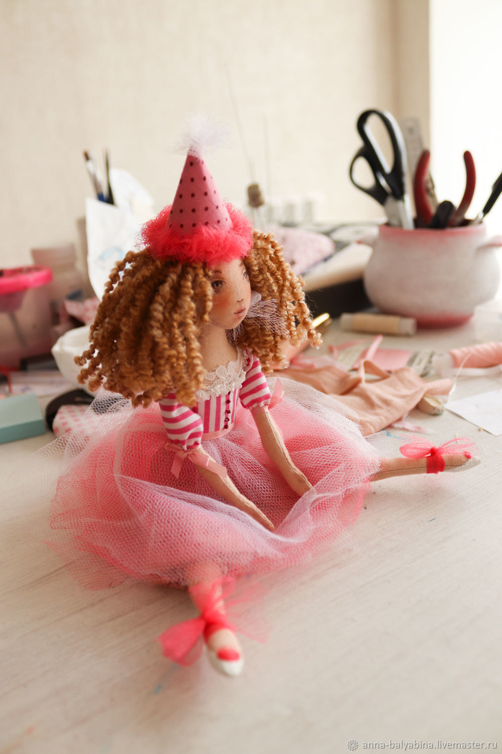 Авторская кукла Пинк, подвижная коллекционная кукла, елочная игрушка, Игрушки, Шемышейка,  Фото №1