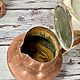 Винтаж: Старинный медный кувшин с крышкой. Франция. Чайники винтажные. Французский винтаж. Ярмарка Мастеров.  Фото №4
