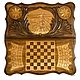 Backgammon carved 'Ferocious Wolf' Art. .014, Backgammon and checkers, Moscow,  Фото №1