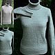 Order Knitted from flax .Women's turtleneck. Exclusive linen jersey from Elena. Livemaster. . Turtleneck Sweaters Фото №3