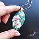 Flower pendants to order - jewelry painting on stone. Pendant. Olga Kniazeva | Jewelry painting. My Livemaster. Фото №5