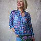 Elongated shirt-tunic made of natural silk ' Elephants', Blouses, Moscow,  Фото №1