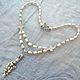 necklace 'silver lily' (pearl, peridot stones ). Necklace. Pani Kratova (panikratova). Online shopping on My Livemaster.  Фото №2