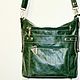 Women's bag 'green' genuine leather pull-up, Crossbody bag, Kirovo-Chepetsk,  Фото №1