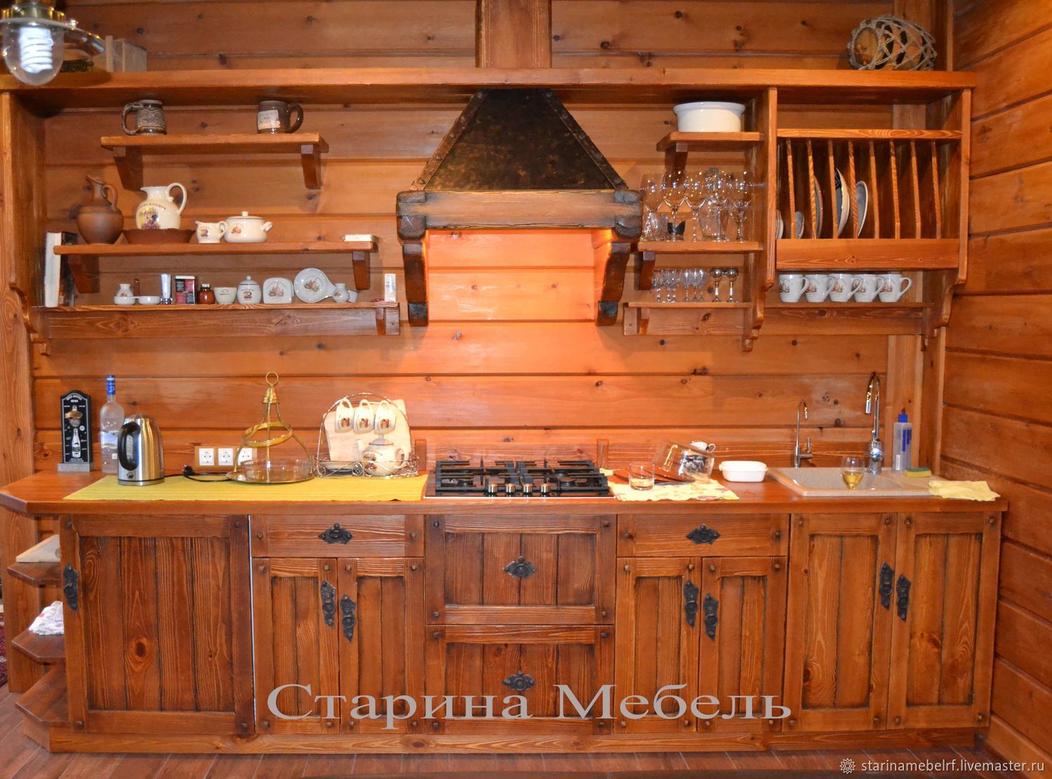 дачная кухонная мебель из дерева
