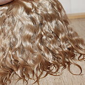 The skin of the goat # 12 (hair for dolls, white) Curls Curls for dolls