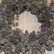 Цветы и флористика handmade. Livemaster - original item A wreath is a talisman for the house.thistle.oregano. Handmade.