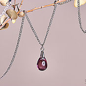 Украшения handmade. Livemaster - original item Pendant droplet of glass on a silvered chain. Handmade.