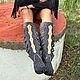 botas: INDIANINI leopardo-botas Italianas hechas a mano. High Boots. Febe-handmade. Интернет-магазин Ярмарка Мастеров.  Фото №2