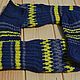Knitted knee socks ' Yellow on blue'. Socks handmade. Knee. DominikaSamara. My Livemaster. Фото №5