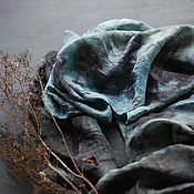 Аксессуары ручной работы. Ярмарка Мастеров - ручная работа Платок "Северное море" 100 % шелк, экопринт /индиго. Handmade.