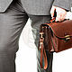 Leather purse 'BS-B1' brown. Man purse. Russian leather Guild. My Livemaster. Фото №5