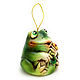 Ceramic bell 'Frog with a water lily'. Bells. aboka. Online shopping on My Livemaster.  Фото №2