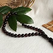 Muslim prayer beads from Baltic amber, color is white
