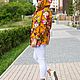 Summer cotton jacket bright large roses on mustard background. Outerwear Jackets. NATALINI. My Livemaster. Фото №5