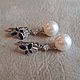Серьги "Бабочки". Жемчуг Shell Pearl, фианиты. Серьги классические. Tatyana's Jewelry for the soul. Ярмарка Мастеров.  Фото №4