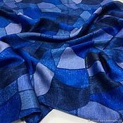 Итальянская ткань Трикотаж хлопковый «под джинсу» синий арт. 08-3582