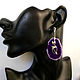 Large earrings from sections of purple agate ' Cats'. Earrings. Jewelry just for You (G-Korchagina). My Livemaster. Фото №6