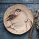 PLATE: Delicate owl. Plates. Hand-painted stones. Online shopping on My Livemaster.  Фото №2