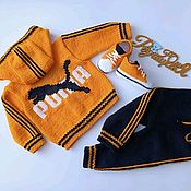 Одежда детская handmade. Livemaster - original item Knitted sports suit 
