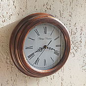 Большие часы на стену "Phlippo Vincitore" в корпусе из березы и дуба