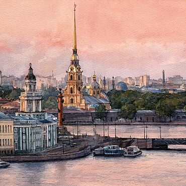Картины и панно ручной работы. Ярмарка Мастеров - ручная работа Санкт-Петербург 29х39 см акварель. Handmade.