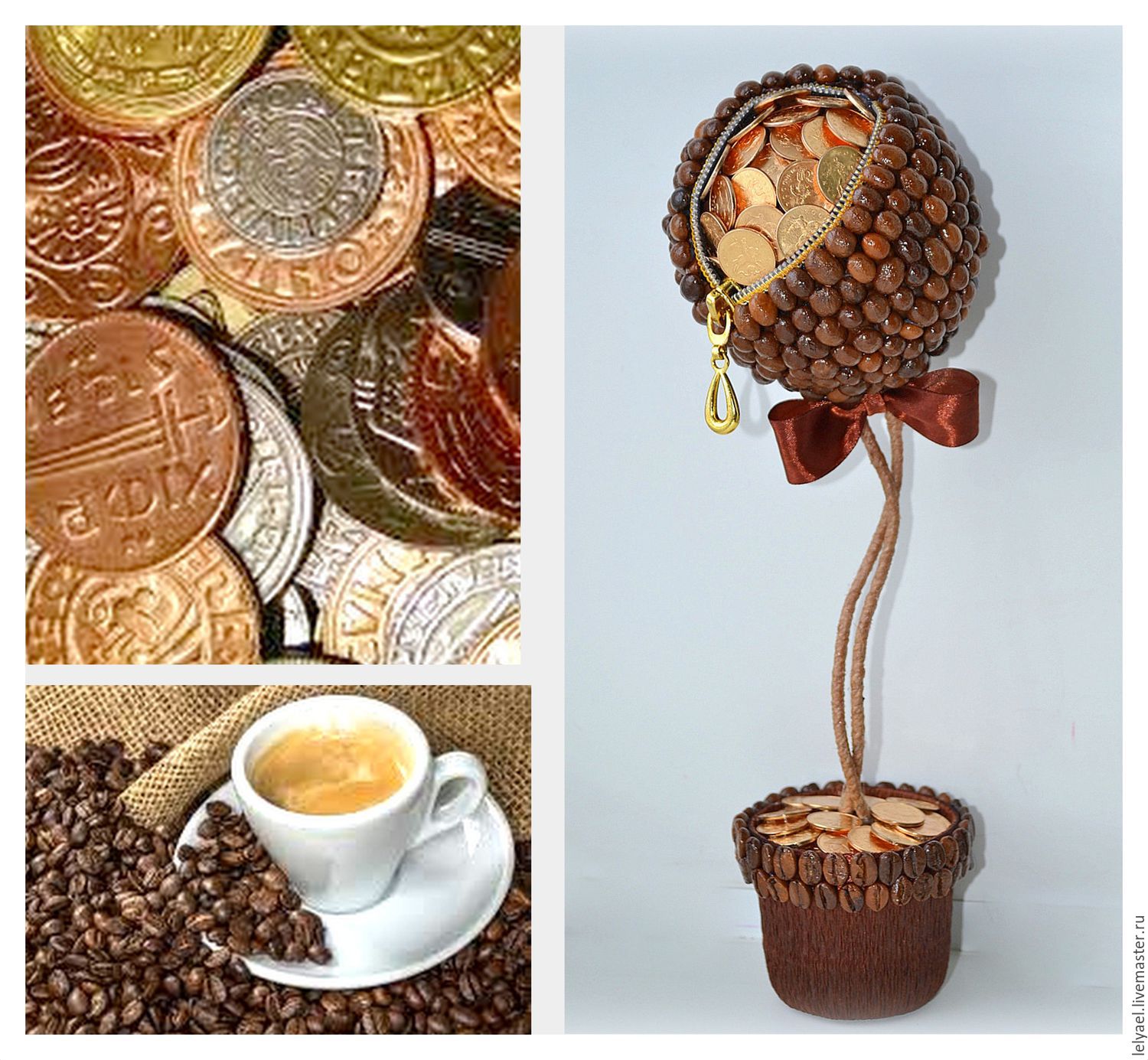 Топиарий из кофейных зерен своими руками - 8 идей и пошаговых мастер-классов (фото)
