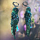 Order Earrings-bird 'the Emerald Hummingbird'. Miniature birds. Coffeelena. Livemaster. . Earrings Фото №3