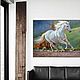 Картина Белый конь для современного интерьера маслом на холсте. Картины. Картины маслом|Художественный уголок. Ярмарка Мастеров.  Фото №6