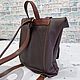 Кожаный рюкзак roll top. Рюкзаки. ALEX FLAIR • leather goods. Ярмарка Мастеров.  Фото №4