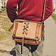 Messenger bag with carabiners made of leather and canvas. Messenger Bag. G.L.A.D.. Online shopping on My Livemaster.  Фото №2