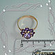Ring 'Chamomile (oval)' gold 585 with natural amethysts. Rings. MaksimJewelryStudio. My Livemaster. Фото №5