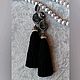 Pendientes-pincel 'Silver Black'. Tassel earrings. pearl_stones_jewellery. Online shopping on My Livemaster.  Фото №2